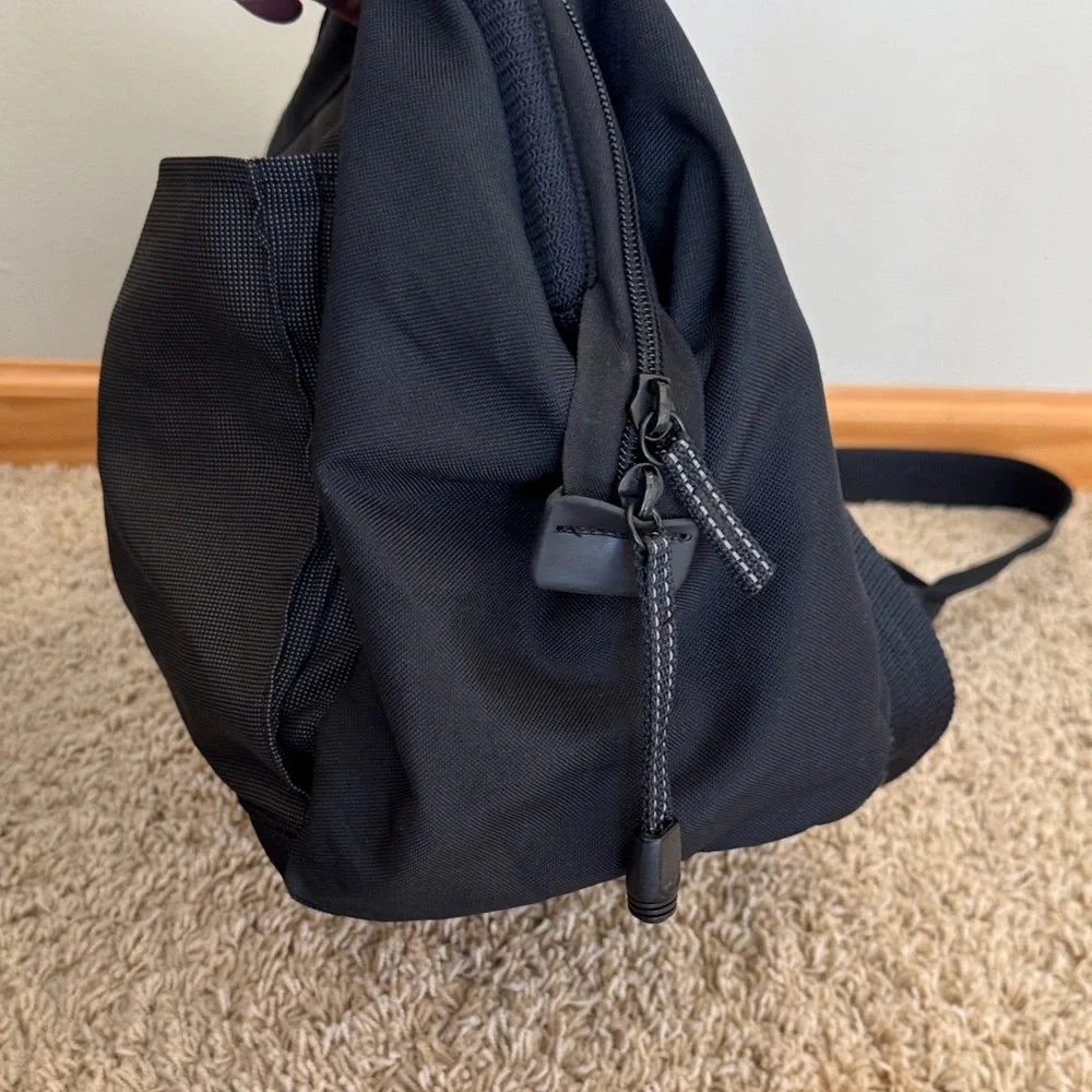 Vintage Lands End Charcoal Black Diaper Bag Wide-mouth Medium Duffle